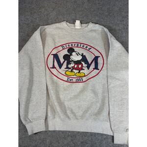VINTAGE 90s Walt Disney Mickey Disneyland Sweatshirt Mens Large Gray Crew Neck